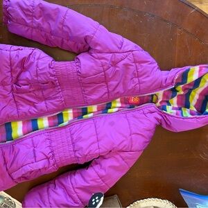Girls pink winter coat with fleece lining